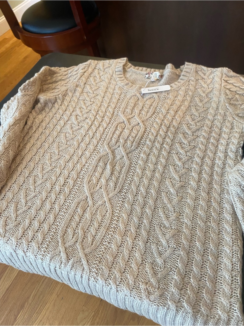 Size XL Pink Rose Beige Sweater